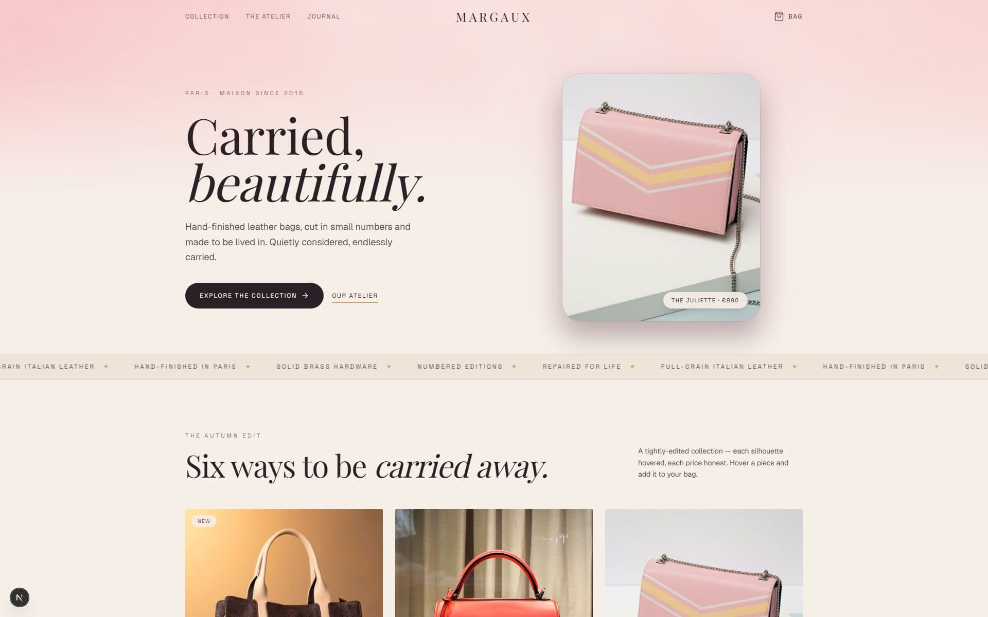 Luxury handbags example